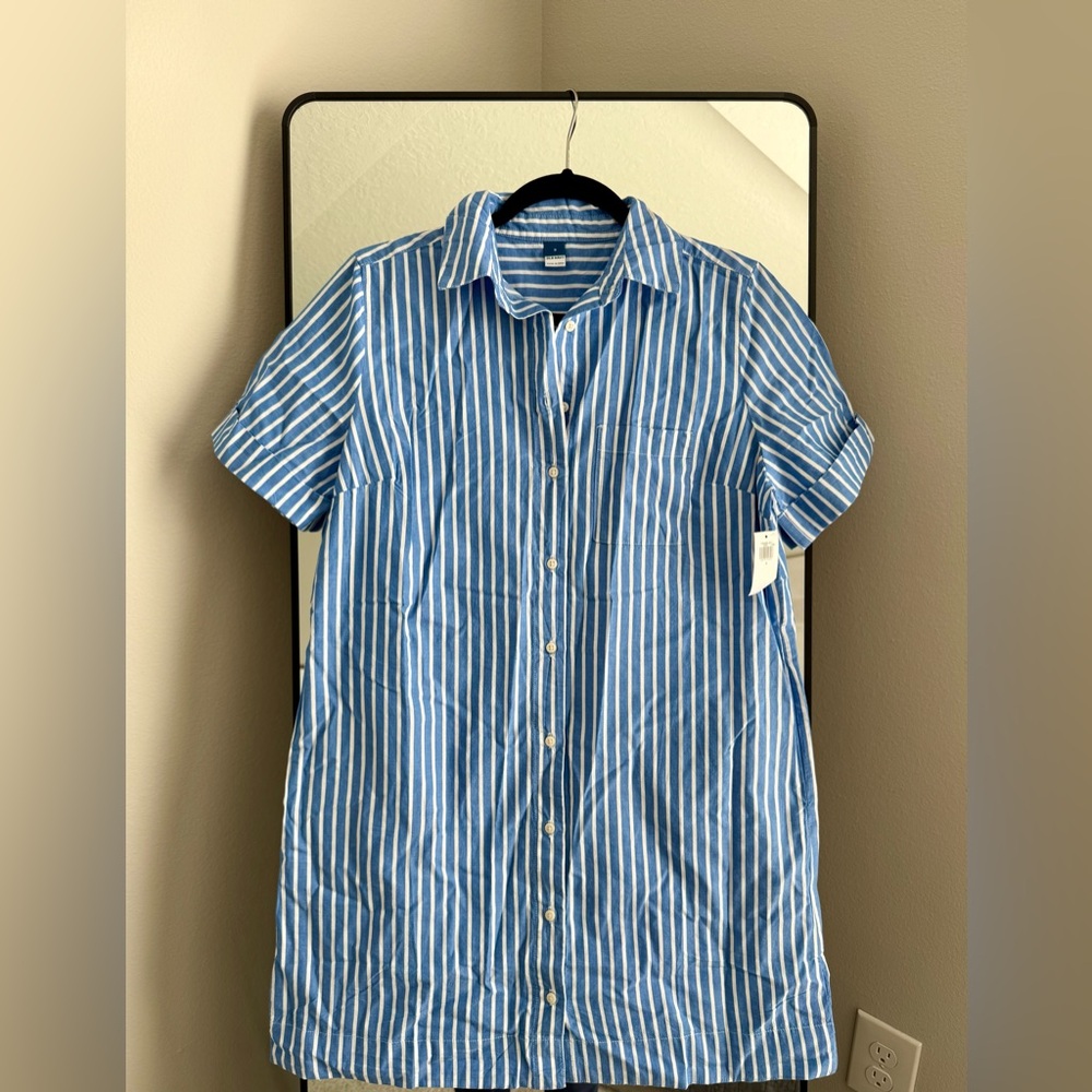 Old Navy Striped Mini Shirt Dress NWT
